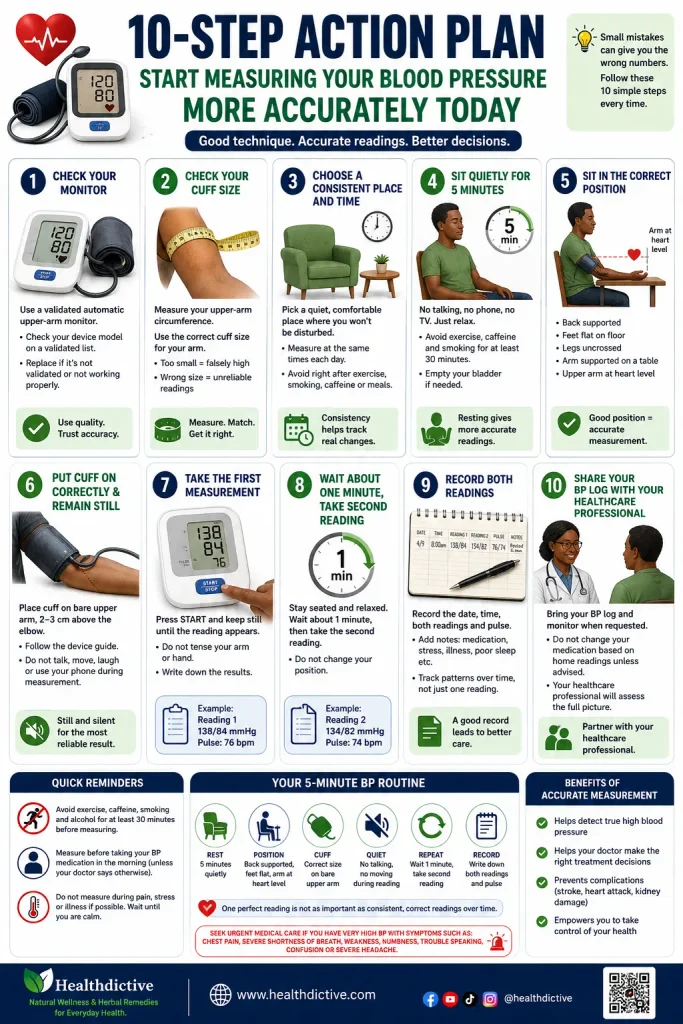 Action plan for measuring blood pressure